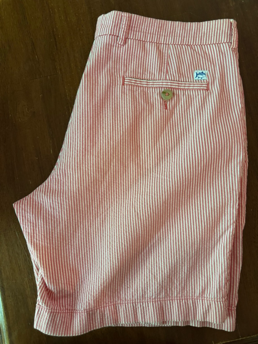 Southern Tide Yellow and White Striped Seersucker Shorts Size 38